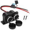 1PCS Cigarette Lighter Socket with Blade Fuse, 2-Socket Cigarette Lighter