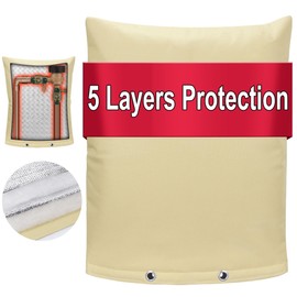 Backflow Preventer Cover Insulated Pouch, Sprinkler Covers with Aluminum Foil for Outside Pressure Vacuum Breaker Winter Water Well Pump Covers Insulated Backflow Cover Pipe Cover (16" Wx20 H, Beige)