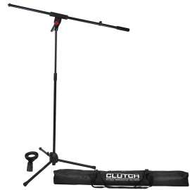 Clutch Microphone Boom Stand Mic Clip Holder Studio Adjustable Foldable Tripod w Case