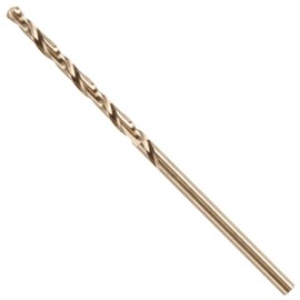 BOSCH CO2133B 1-Piece 3/32 In. x 2-1/4 In. Cobalt M42 Metal Drill Bit with Three-Flat Shank for Drilling Applications in Stainless Steel, Cast Iron, Titanium, Light-Gauge Metal, Aluminum