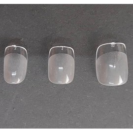 NOVO OVO Short Square Round Nail Tips, Extra Thick Full Cover False Fake Nails Press on, Soft Gel Clear Surface Matte Inside, for Manicure Salon DIY French Tip Acrylic Extension x 15 Sizes 240 pcs