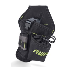 AWP Angled Drill Holster | Heavy-Duty Polyester Drill Holster Designed to Sit on Belt and Hold Weight Evenly | Black | Fits Most Drills