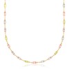 Barzel 18K Gold Plated Multi Stone Crystal Baguette Necklace for