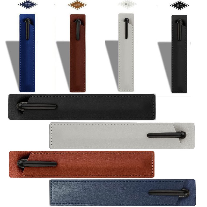 MEISO 12 Pcs Soft PU Leather Single Pen Case Holder,