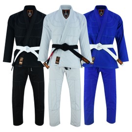 JAGUAR PRO GEAR – Athlete Series Brazilian Jiu Jitsu Kimono Gi Kids Adults Unisex Lightweight Uniform With White Belt (K-00, White)