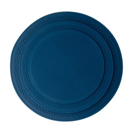 Duofan Silicone Microwave Mat 3 Pack Multi-use Trivet Heat Resistant Pot Holders Non-Slip Cover Pad Place Mat Set dark blue