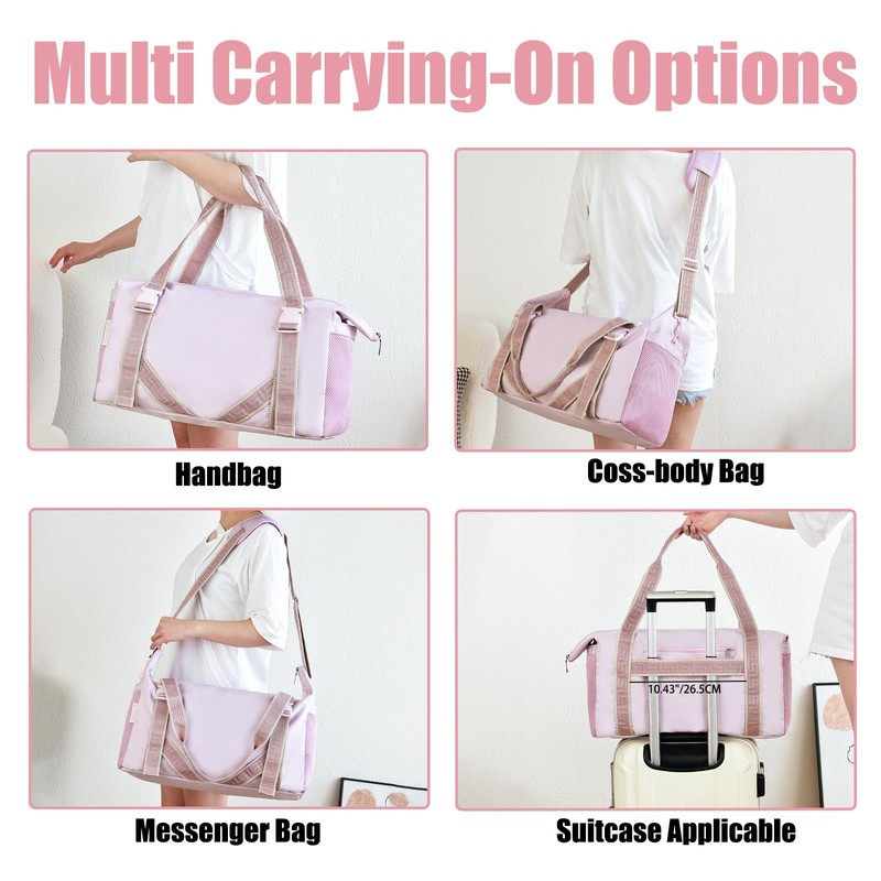 Womens Yoga Bag Gym Duffel Bags with Wet Pocket, Multiple