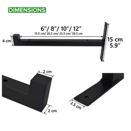 EZYDECOR 4 Pcs 6-Inch Heavy Duty Shelf Brackets Wall Mounted Industrial Metal Shelving Supports with Lip (150mm/6-Inch)