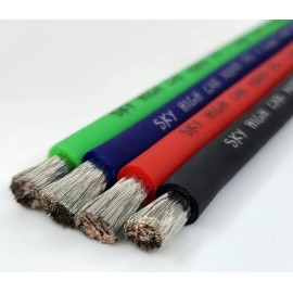 Sky High Car Audio 2/0 Gauge Tinned OFC AWG LIME Power Ground Wire Sky High Car Audio By The Foot