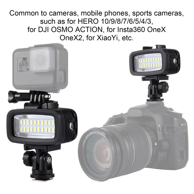 40m Underwater Video Fill Night Light IPX8 Waterprooof Dive Light