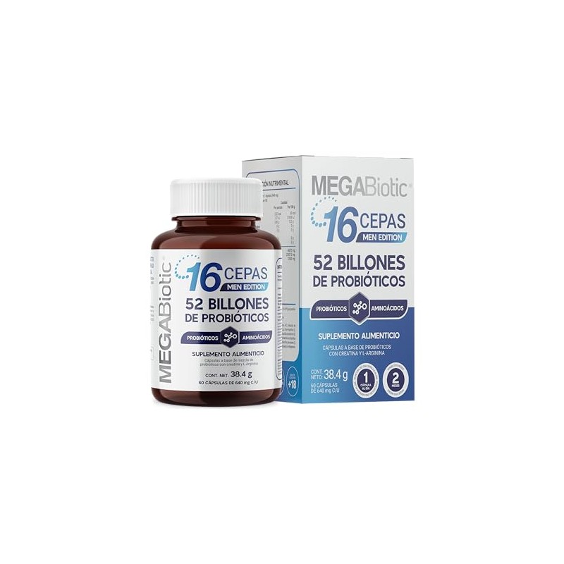 MegaBiotic Probióticos Men Edition 52 Billones 60 cápsulas640mg pporción