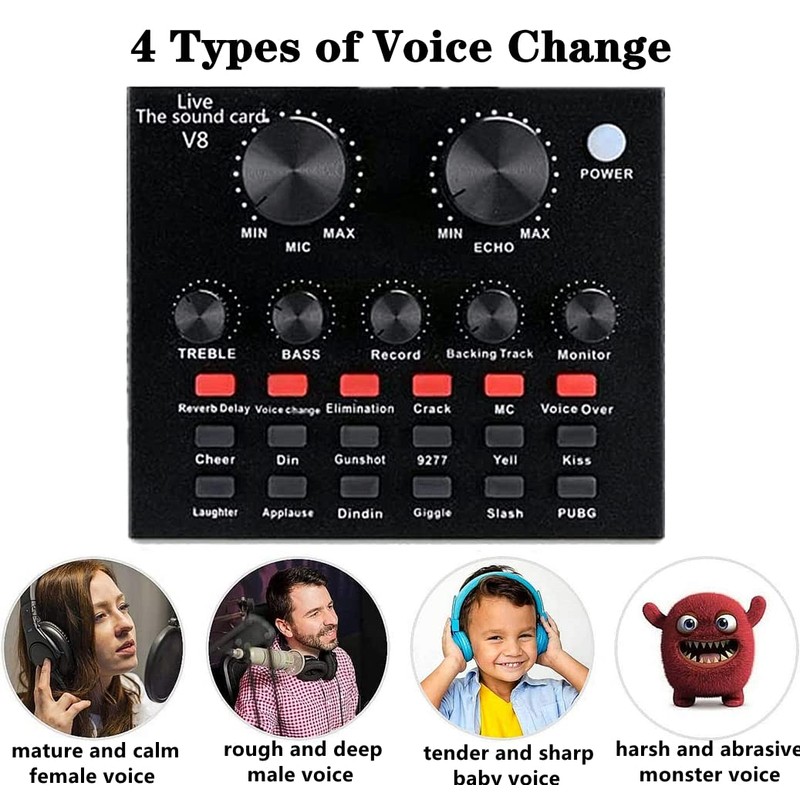 Podcast Equipment Bundle, BM-800 Recording Studio Package with Voice Changer,