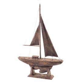 HS Antique Finish Model Sailboat Yacht