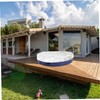 Mipcase 1Pc Round Hot Tub Cover Grey Outdoor Bathtub Protector