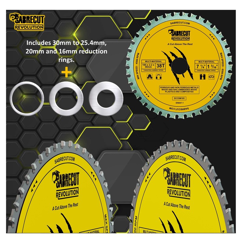1 x SabreCut SCCSM185_38 185mm 38T x 30mm 25.4mm 20mm