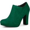 Perphy Round Toe Platform Block Heel Emerald Emerald Green Ankle
