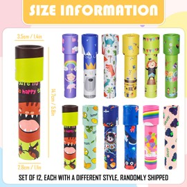 Encuryna Pack of 12 Classic Kaleidoscopes Children, Vintage Kaleidoscopes Educational Toy, Retro Kaleidoscope Party Bags for Children's Birthday, New Year, Christmas, School, Classroom (Random