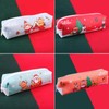 4 Pieces Christmas Theme Pencil Pouch, Canvas Pencil Bag, Cartoon