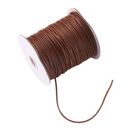 Pandahall 100 Yards/Roll 2mm Braided Waxed Polyester Cord String DIY Jewelry Craft Macramé Making Beading Thread Rope with Spool (Camel)