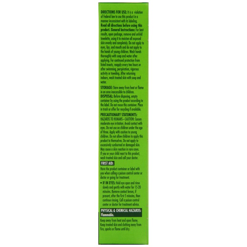 Off Botanicals Towelettes Wipes Natural Insect Mosquito West Nile Repellent