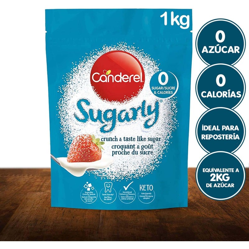 Canderel Sugarly, Endulzante Granulado, Crujiente, Sin Calorías, Sustituto de Azúcar