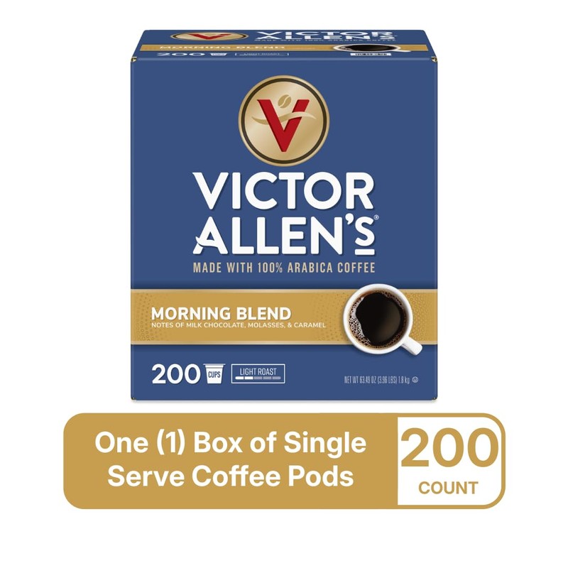 Victor Allen's Coffee Morning Blend, Light Roast, 200 Count, Single