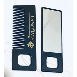 Lancome Vtg Lancôme Makeup Mirror & Hair Comb Set Travel Wide Tooth 90s Rare HTF