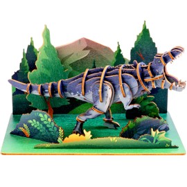 ESC WELT Tyrannosaurus - Dinosaur 3D Puzzle - DIY Wooden Animal Puzzle - 3D Puzzle for Children - Wooden Craft Set for Children - Brain Teaser Wooden Puzzle - Toy Gifts for Christmas