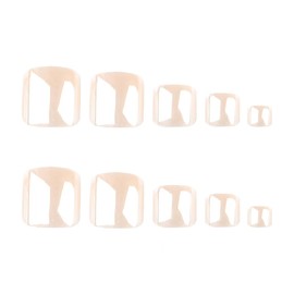Chrome Press on Toenails Short Square Fake Toenails Summer Stick on Toenails with Design Metal Mirrors Glue on Toenail Acrylic Full Cover Glossy False Toes for Women Girls Manicure 24 pcs