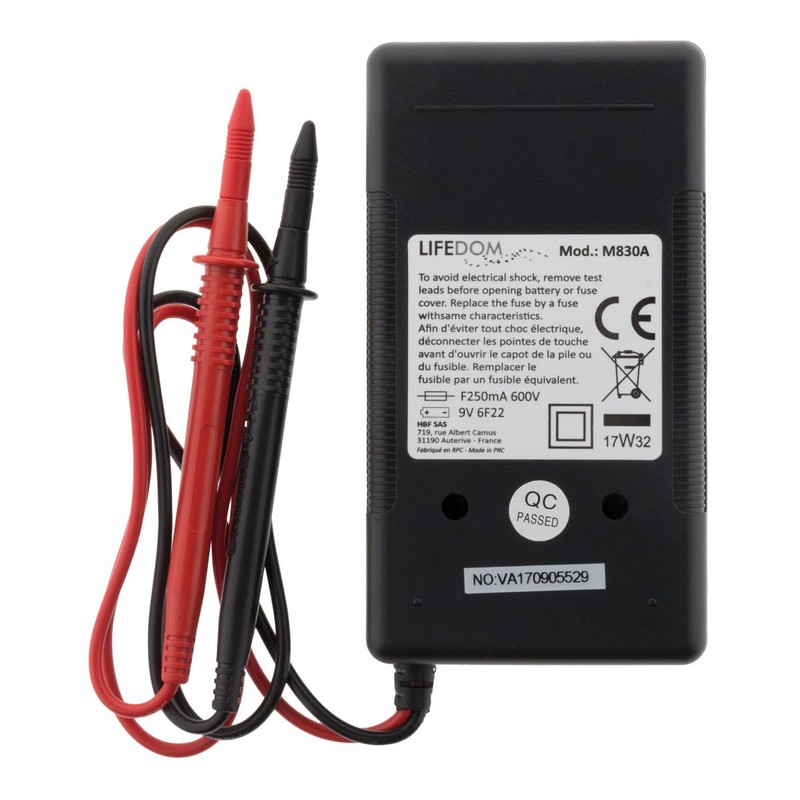 Lifedom 161065 Digital Multimeter 19 Gauge Black