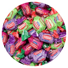 Double Assorted Fruit Flavored Bubble Gum - 1 Pound Bulk Bag (Approx. 70 Pieces) - Individually Wrapped Gum - The Hampton Popcorn & Candy Company (Assorted Fruit Flavored - Multi Colored)