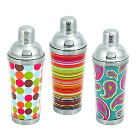 True Spirit 16 Oz Cocktail Shakers Mixing, Disco, Bright Patterns