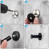 4 Pcs Round Black Coat Hooks, Stainless Steel Towel Hooks,