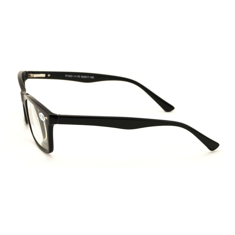 V.W.E. Men Gloss Black Rectangle Rectangular Reading Glasses Wide fitment.