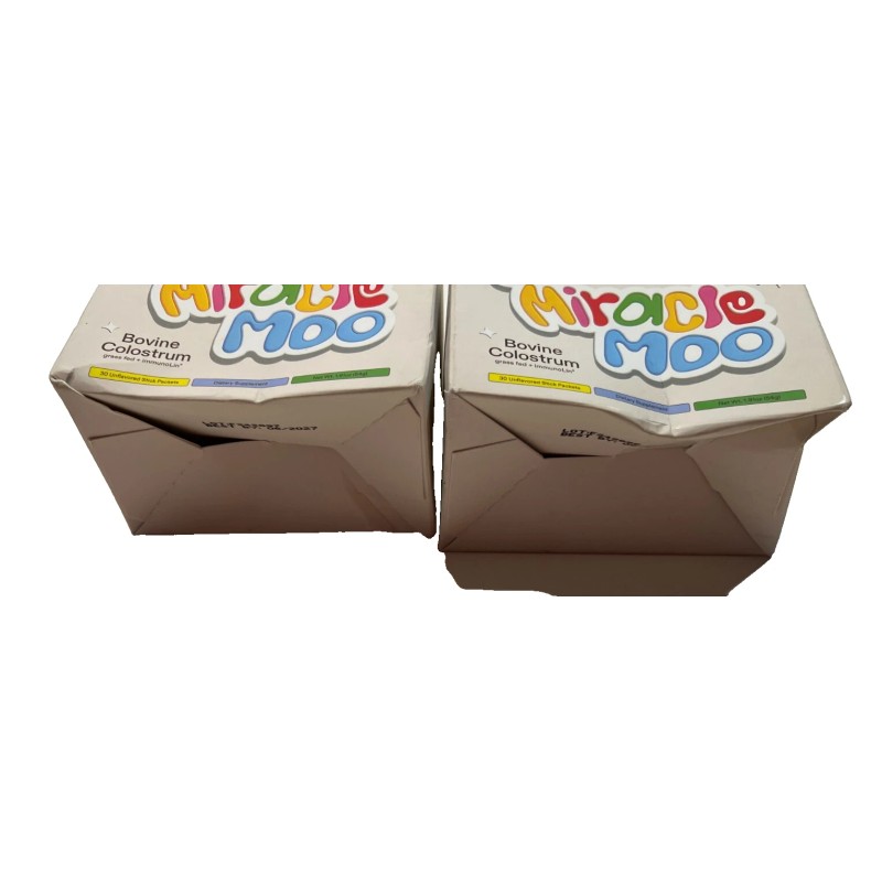 2x Miracle Moo Bovine Colostrum Dietary Supplement, 30 Unflavored Sticks