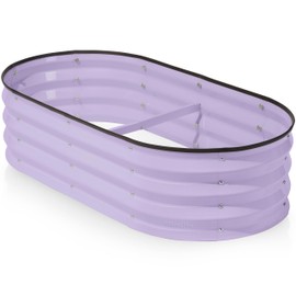 Galvanized Raised Garden Beds Outdoor // 4×2×1 ft Planter Raised Beds for Gardening, Vegetables, Flowers // Large Metal Garden Box (Lavender)