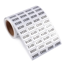 Skweawert 1-1000 Consecutive Number Inventory Stickers Self Adhesive Waterproof Labels Office Warehouse Numbering Classification Black Printing on Silver Sticker 0.79 x 0.38 Inch
