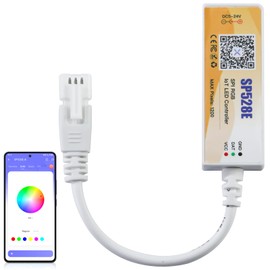 SP528E Bluetooth WS2812B WS2811 Controller, Alexa/Google Home Voice Control, Smart Phone App Control for Addressable RGB LED Strips