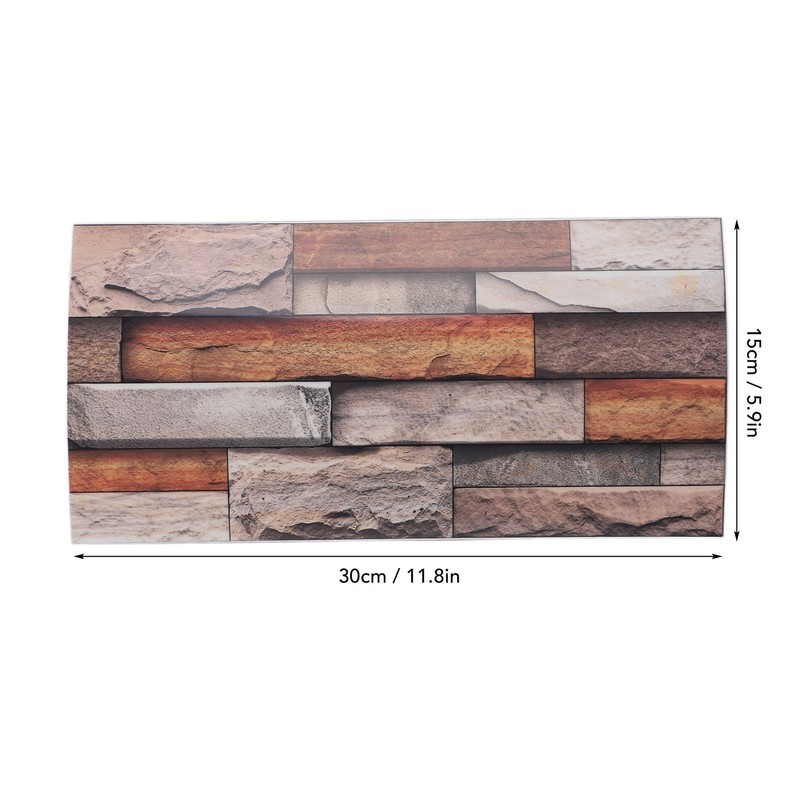 12pcs Tile Wall Sticker Thickened PVC Self Adhesive Waterproof Retro