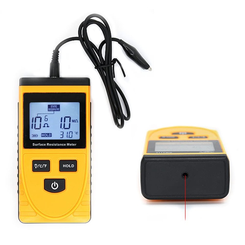 BOWONG Digital Surface Resistance Tester, Handheld Earth Resistance Meter Measure