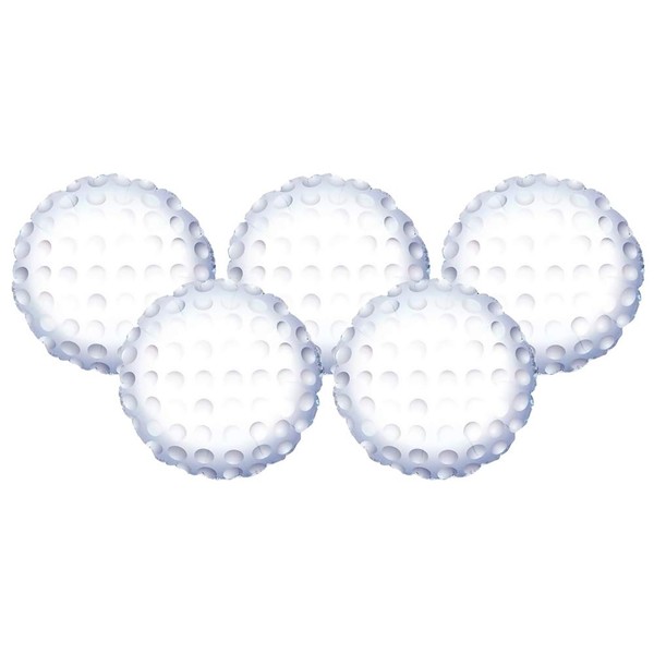 Set of 5 Golf Ball Sports 18" Foil Party Balloons