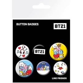 GB Eye Unisex - Adult Bt21 Pins, Multi-Colour, 5