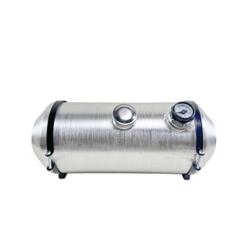 JSD 8 Gallon Auxiliary Aluminum Gas Tank / Fuel Tank With Level Gauge 10 x 24" Center Fill 1/4" NPT Outlet Hot Rod