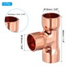 PATIKIL 5/8"(16mm) ID 1.2mm Thick Tee Copper Fitting, 2Pcs 99.9%