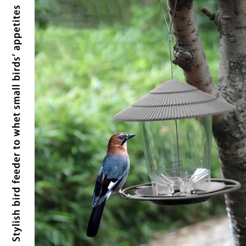 TOOSOAR Bird Feeder Weatherproof Hanging Bird Feeder with Covered Bird