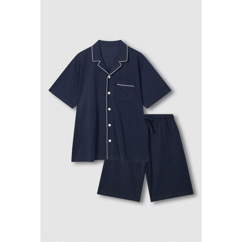 JAJU [JAJU/JAJU] Men's JAJU AIR Cotton 5-Minute Pajama Set_Navy
