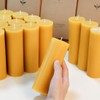 Yellow 2x6 inch Natural Beeswax Pillar Candles Set of 4