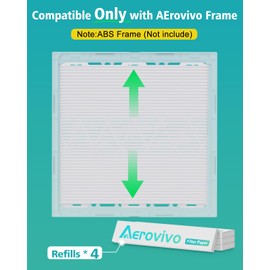 AErovivo 12x12x1 Air Filter Refills, 4 Pack MERV 8 Refills Only for AErovivo Reusable ABS Frame (Not Included)