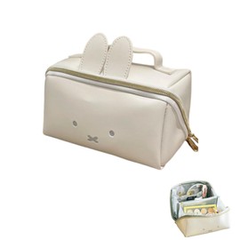 Miffy Rabbit Makeup Pouch, Large Capacity, Fashionable, Portable, Cosmetic Pouch, Popular, Cartoon, Cute, Lightweight, Waterproof, Cosmetic Storage, Accessory Case, Standing Storage, Work, Travel