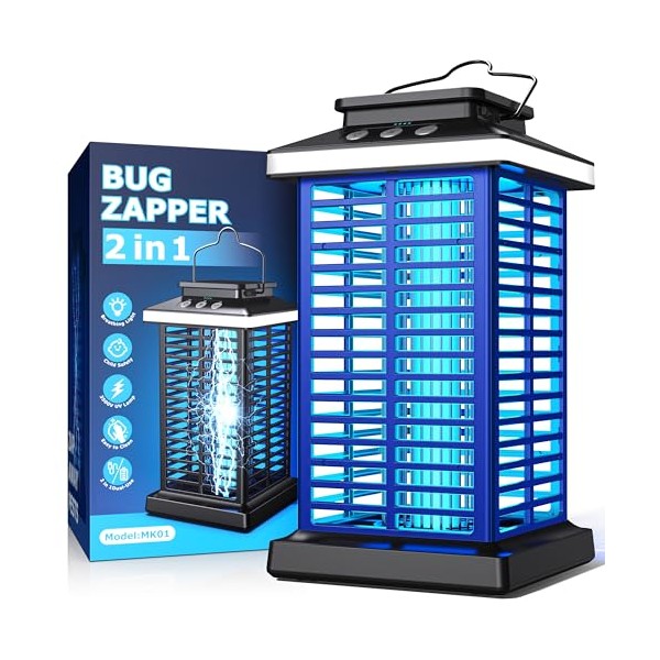 GARUTED Bug Zapper Outdoor, Mosquito Zapper 2 in 1 Portable